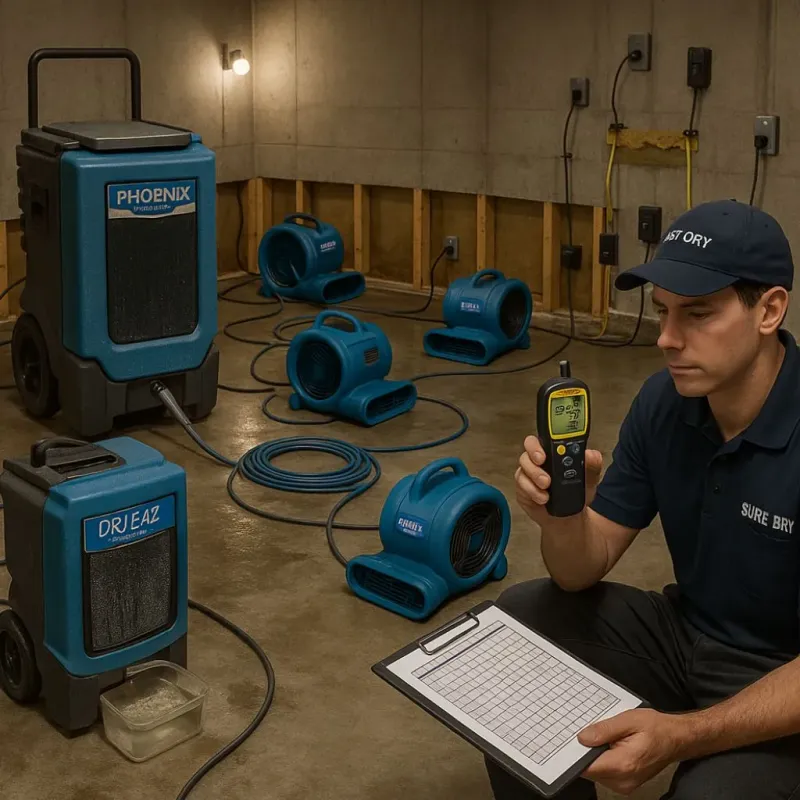 Structural Drying and Dehumidification process in Anthony, NM